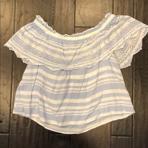Off the shoulder striped top